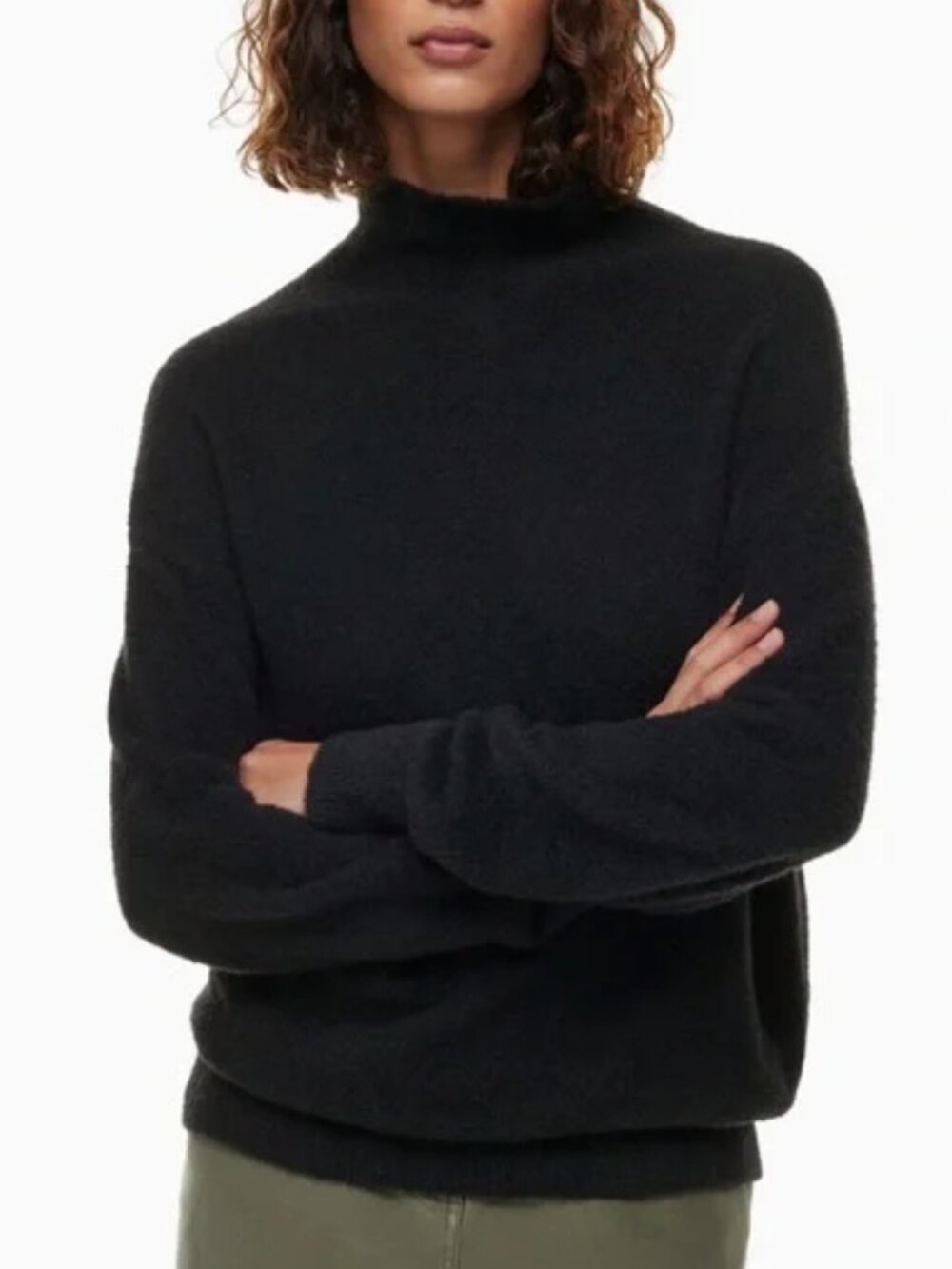 Wilfred Merino Wool Mock Neck Black Sweater